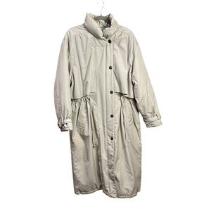 Middlebrook Park Down-Filled Long Beige Trench Coat Style Parka Size L